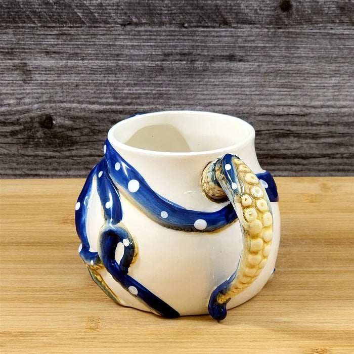 Blue Octopus Coffee Mug 3D Ceramic Embossed Tea Cup by Blue Sky Goldminc