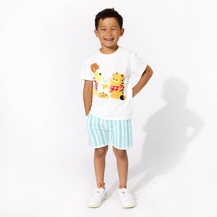 Blue Stripes Bamboo Terry Kids Daywear Shorts