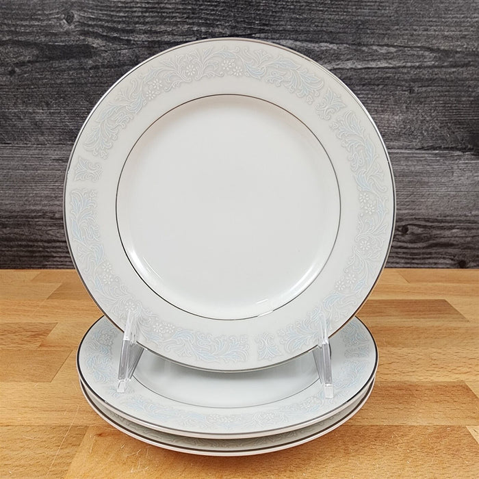 Bluedale 3 Bread & Butter Plate Set Blue White Flowers Ceramic Fine China Japan