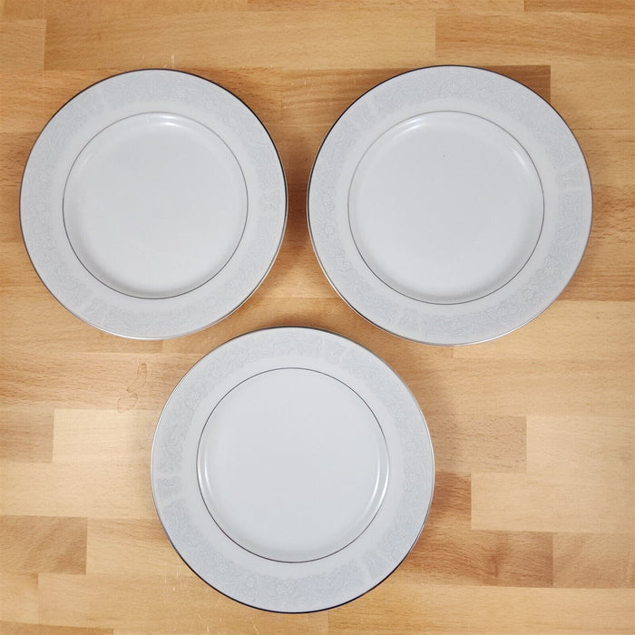 Bluedale 3 Bread & Butter Plate Set Blue White Flowers Ceramic Fine China Japan