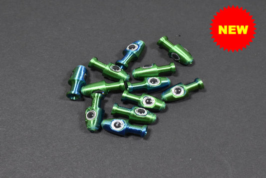 blue/green with silver eyes salmon trout trolling fly heads