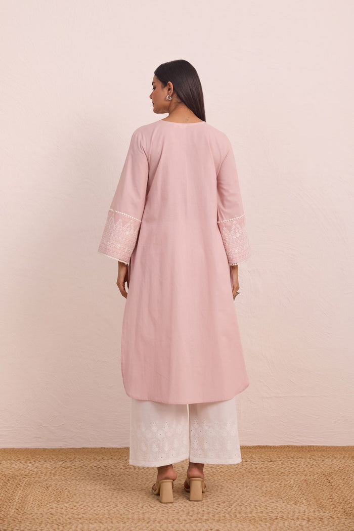 Blush Pink Pintuck Embellished Co - ord Set - Tara - C - Tara