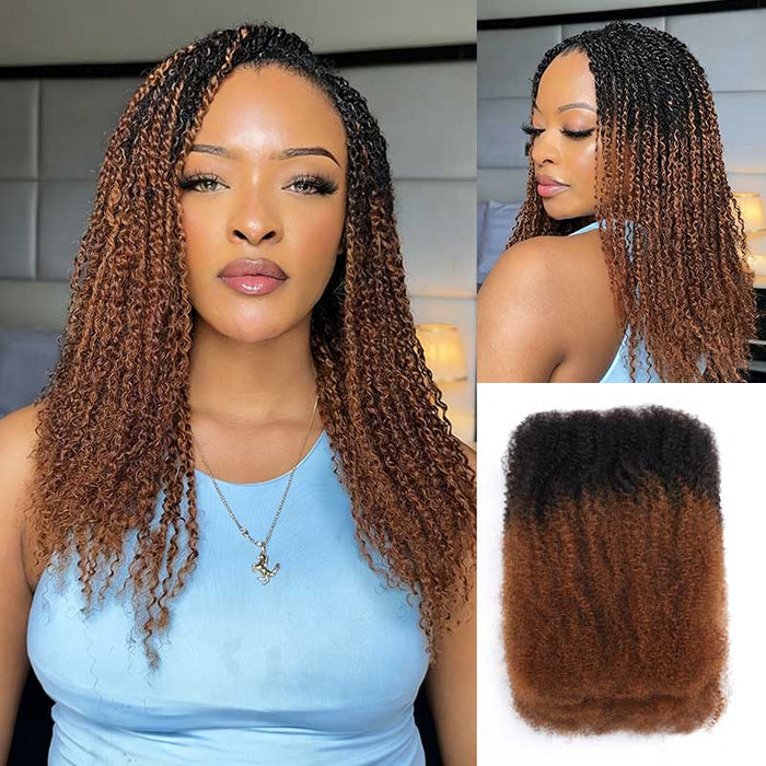 BOGO|Ombre Brown #T1B/30 Afro kinky Bulk Human Hair for Braiding & Twists