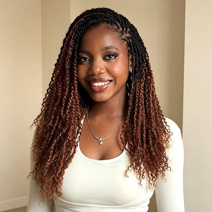 BOGO|Ombre Brown #T1B/30 Afro kinky Bulk Human Hair for Braiding & Twists