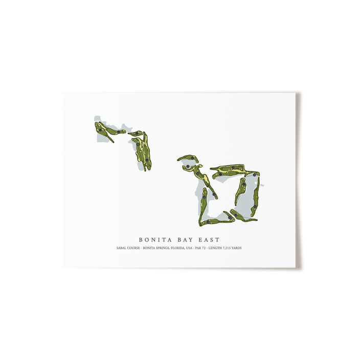 Bonita Bay East - Sabal Course | Golf Course Map | Unframed