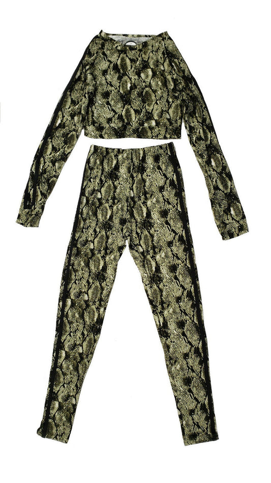 Boom Boom Jeans Legging & L/S Crop Top Set - ATV21703AZ