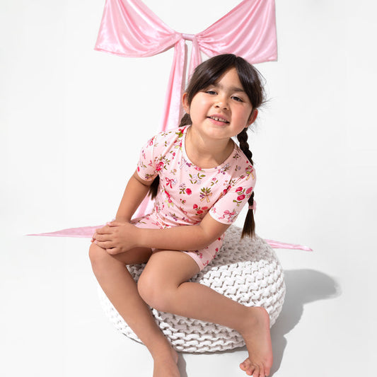 Bows & Blooms Bamboo Kids Pajama Short Set