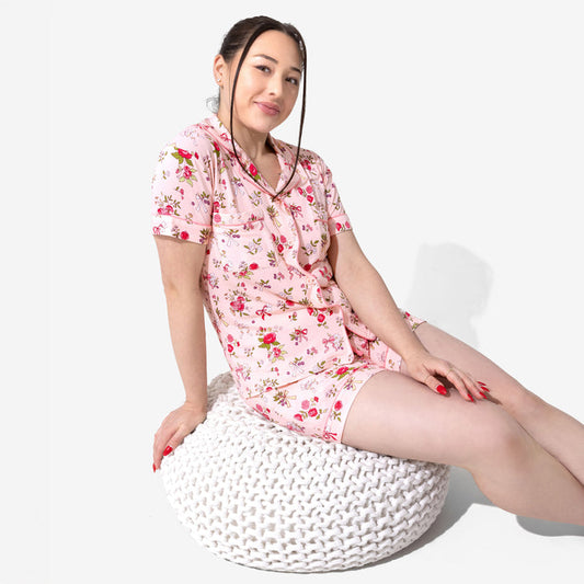 Bows & Blooms Bamboo Women's Pajama Short Set
