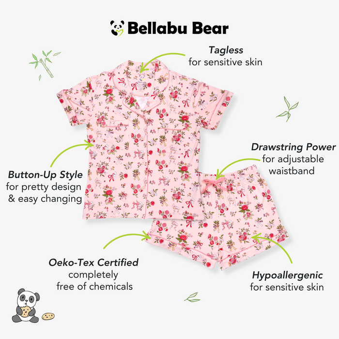 Bows & Blooms Bamboo Women's Pajama Short Set