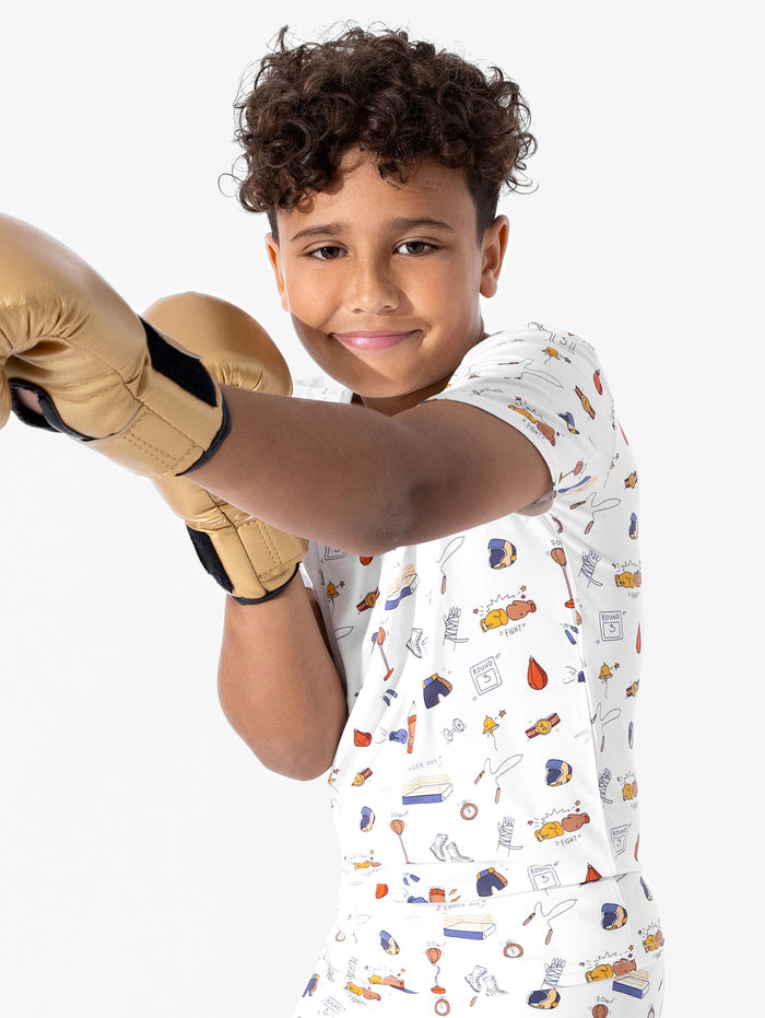 Boxing Bamboo Kids Pajama Short Set