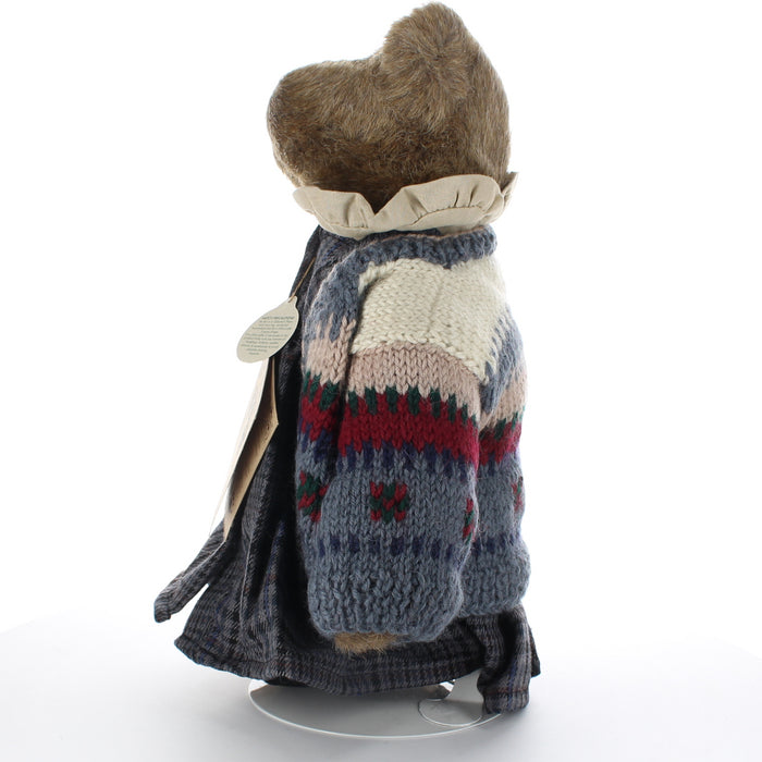 Boyds-Bears-&-Friends-Plush-Bear-bear-with-blue-sweater-and-blue-gingham-dress-and-bow-01998-51