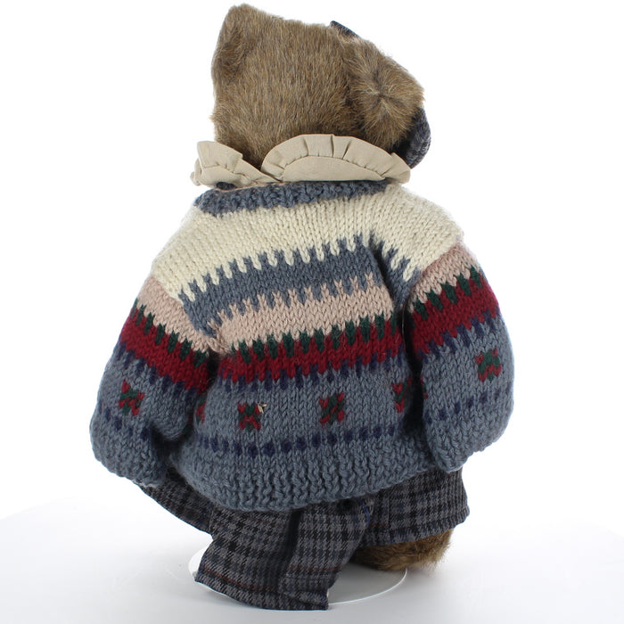 Boyds-Bears-&-Friends-Plush-Bear-bear-with-blue-sweater-and-blue-gingham-dress-and-bow-01998-51