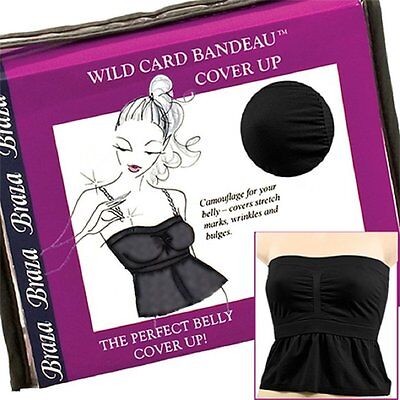 Braza Wild Card Bandeau Midriff Cover Up - S6300 (Medium, Black) [Apparel]