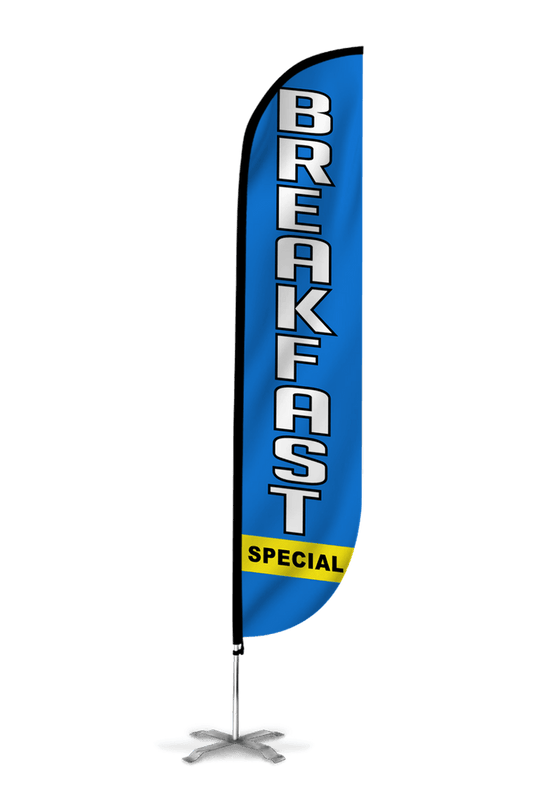 Breakfast Special Feather Flag Blue