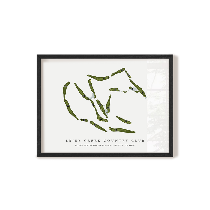 Brier Creek Country Club | Golf Course Map | Black Frame