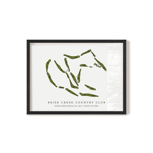 Brier Creek Country Club | Golf Course Map | Black Frame