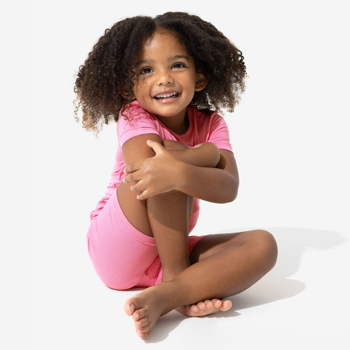 Bubblegum Pink Bamboo Kids Pajama Short Set