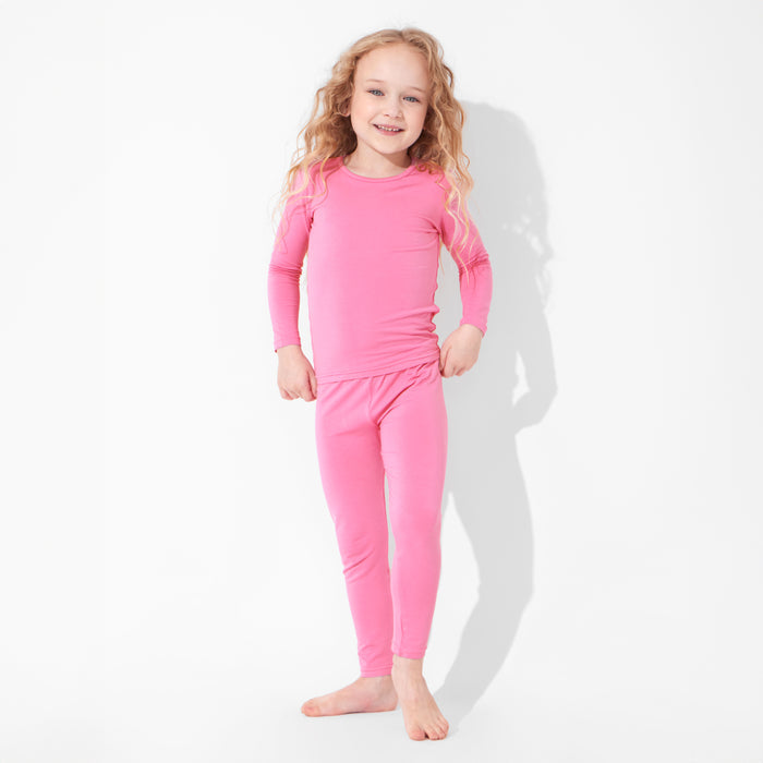 Bubblegum Pink Bamboo Kids Pajamas