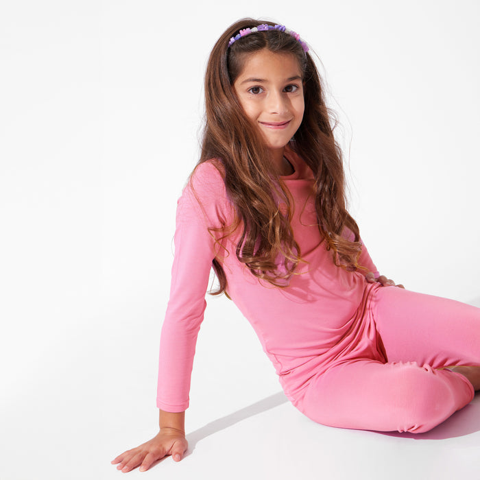 Bubblegum Pink Bamboo Kids Pajamas