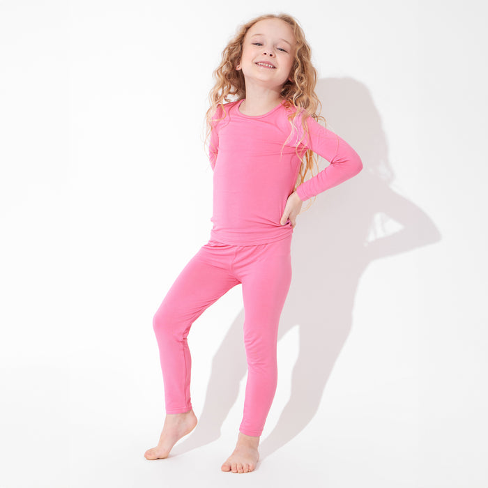 Bubblegum Pink Bamboo Kids Pajamas