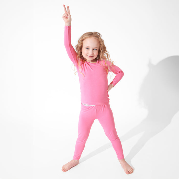 Bubblegum Pink Bamboo Kids Pajamas