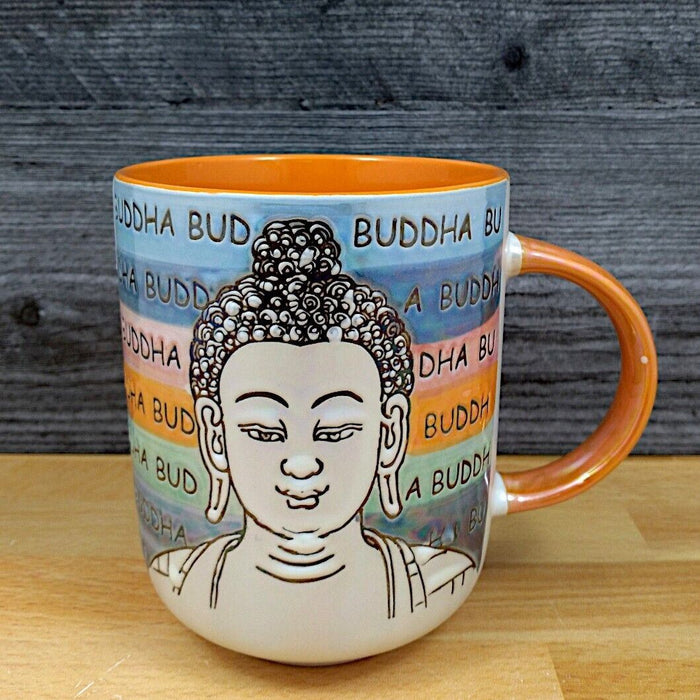 Buddha Mood Coffee Mug 18oz (532ml) Embossed Beverage Tea Cup Blue Sky
