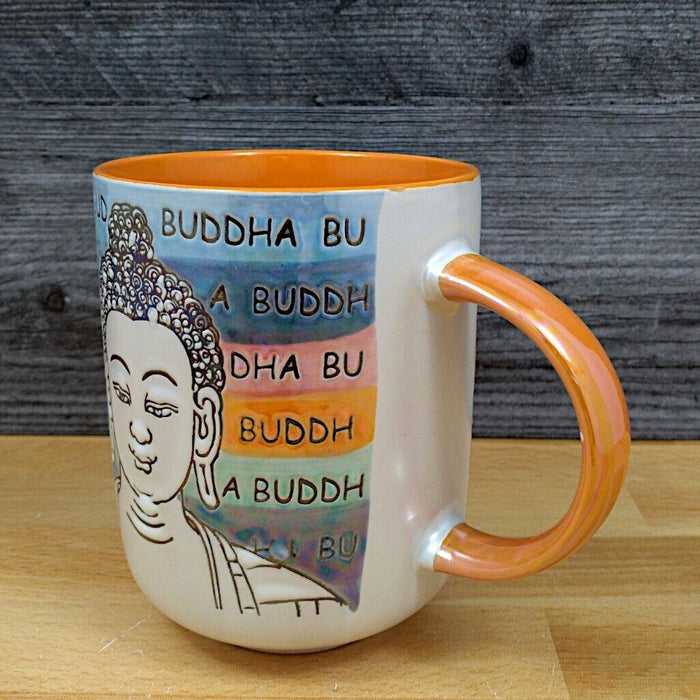 Buddha Mood Coffee Mug 18oz (532ml) Embossed Beverage Tea Cup Blue Sky