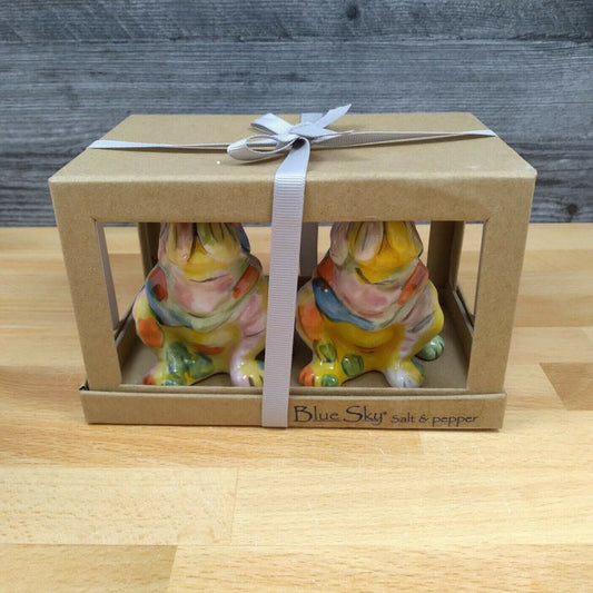 Bull Dog Design Salt Pepper Set Collectible by Blue Sky Clayworks