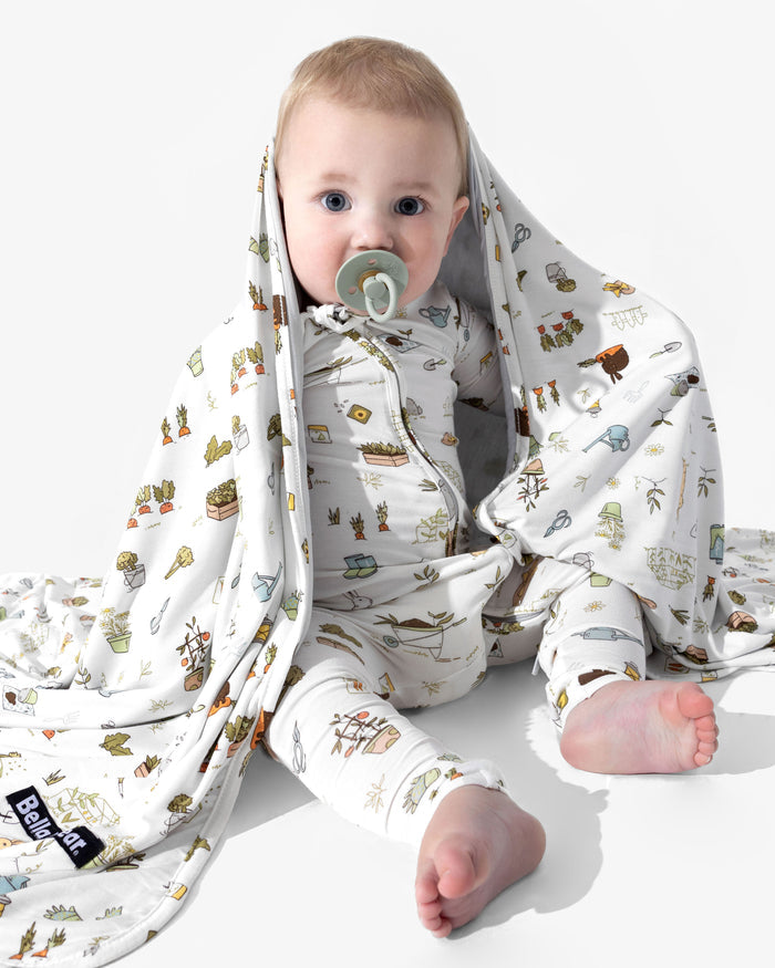 Bunny Garden Bamboo Blanket
