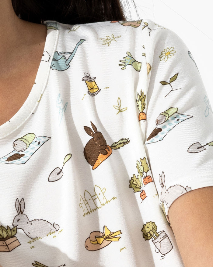Bunny Garden Bamboo Kids Pajama Short Set