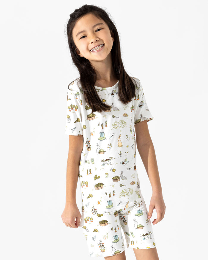 Bunny Garden Bamboo Kids Pajama Short Set