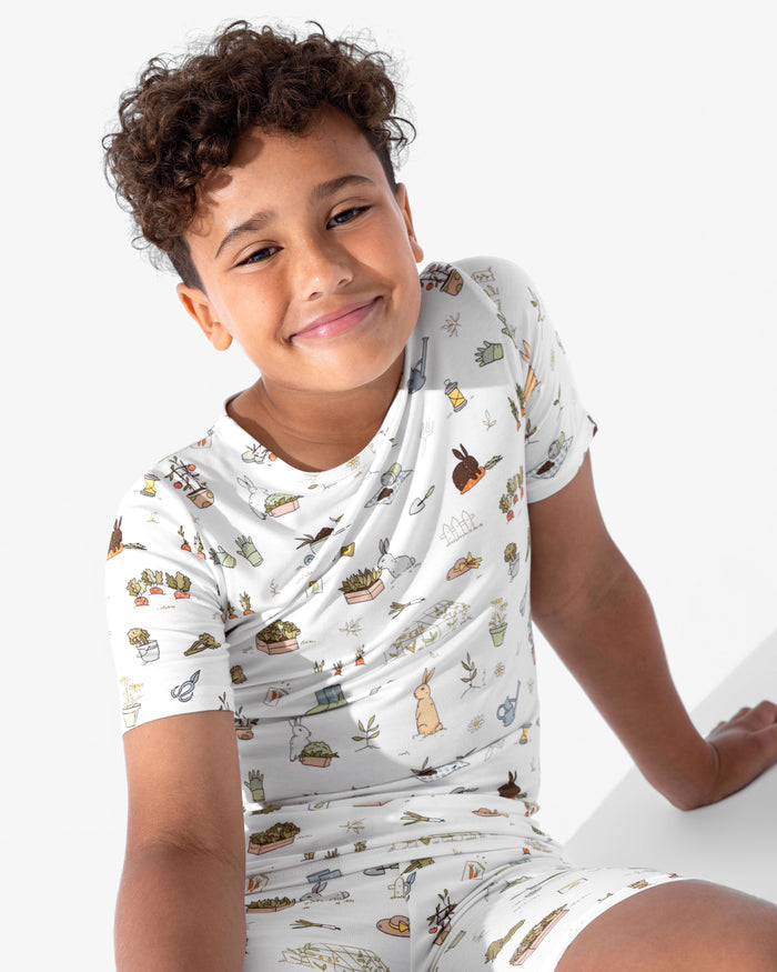 Bunny Garden Bamboo Kids Pajama Short Set