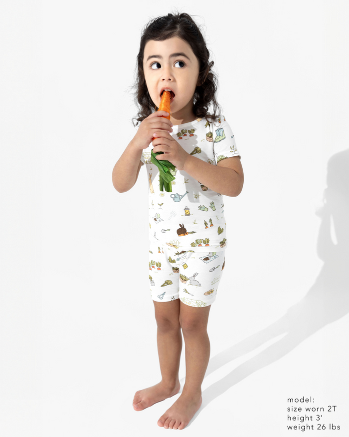 Bunny Garden Bamboo Kids Pajama Short Set