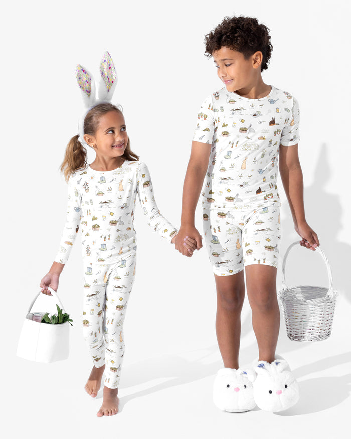 Bunny Garden Bamboo Kids Pajamas