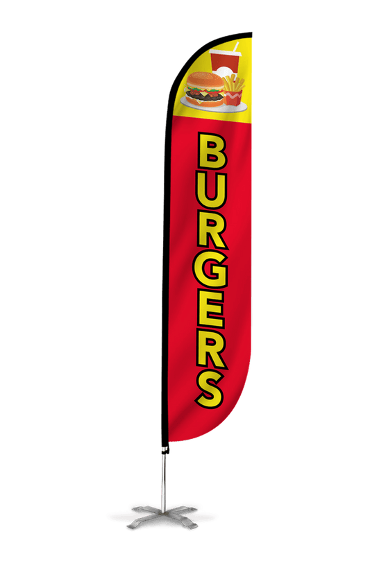 Burgers Feather Flag Red