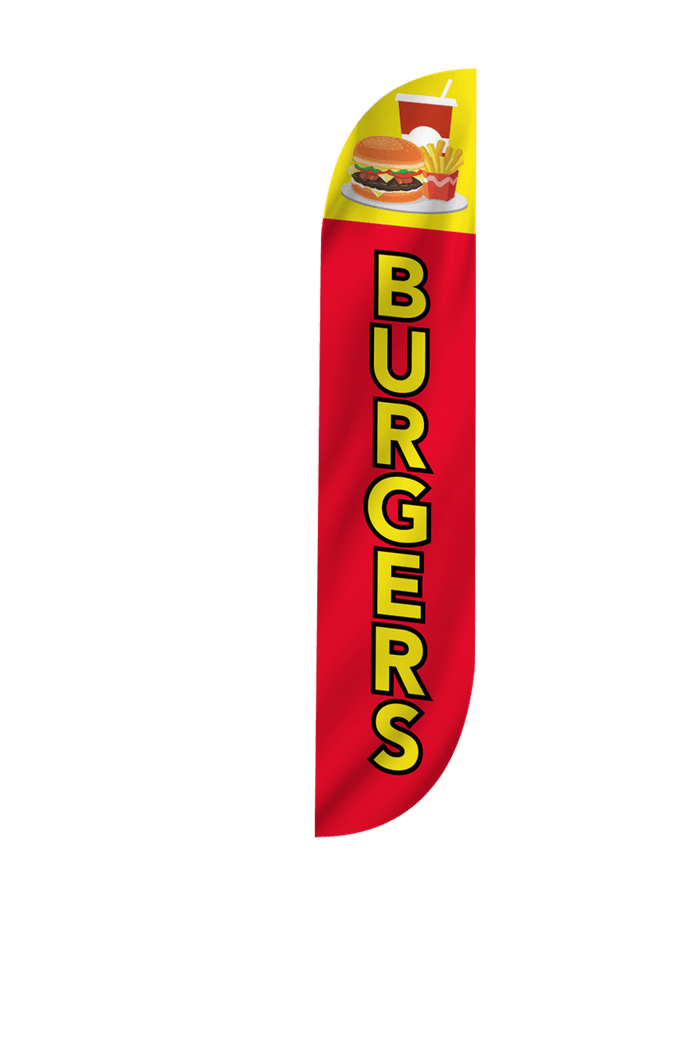 Burgers Feather Flag Red