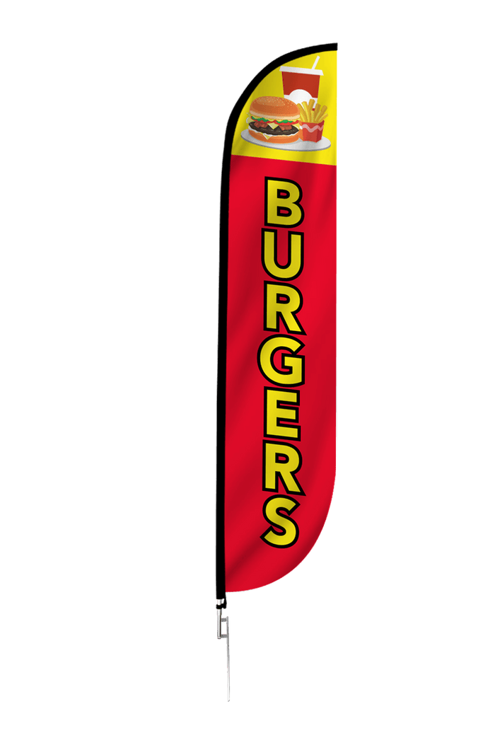 Burgers Feather Flag Red