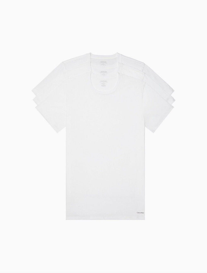 Calvin Klein Men's Cotton Classics Multipack Crew Neck T-Shirts, White 3 Pack New, Large