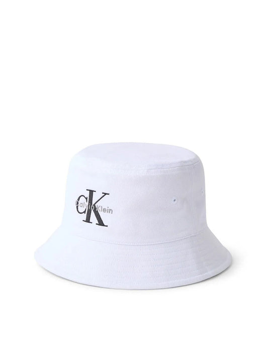 Calvin Klein Monogram Embroidery Bucket Hat White - 4G5020G