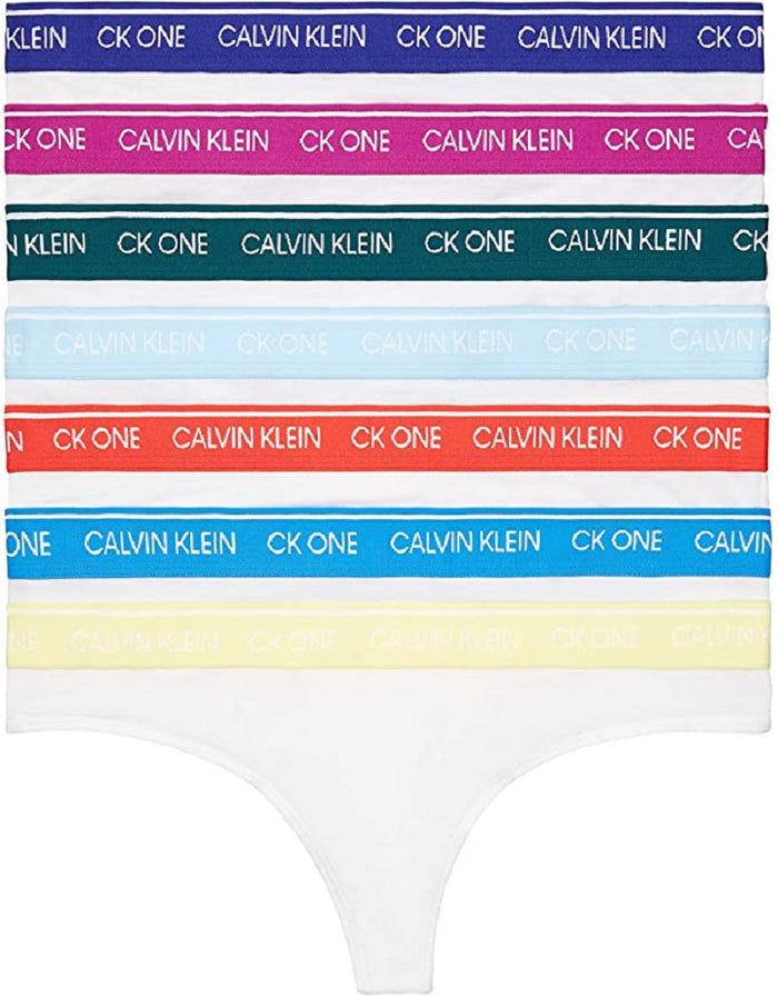 Calvin Klein Women's CK One Cotton Thong Panty 7 Pack - QF6574