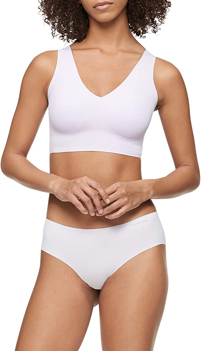 Calvin Klein Women's Invisibles Lightly Lined V Neck Bralette Bra- QF4708