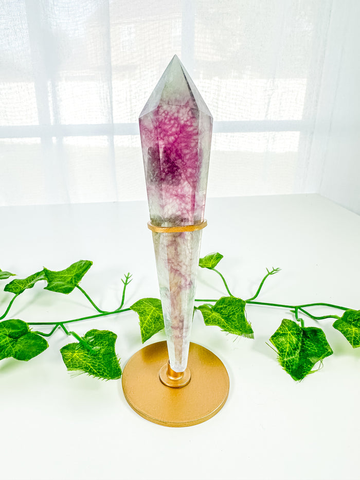 Candy Rainbow Fluorite Wand on Stand (52M)
