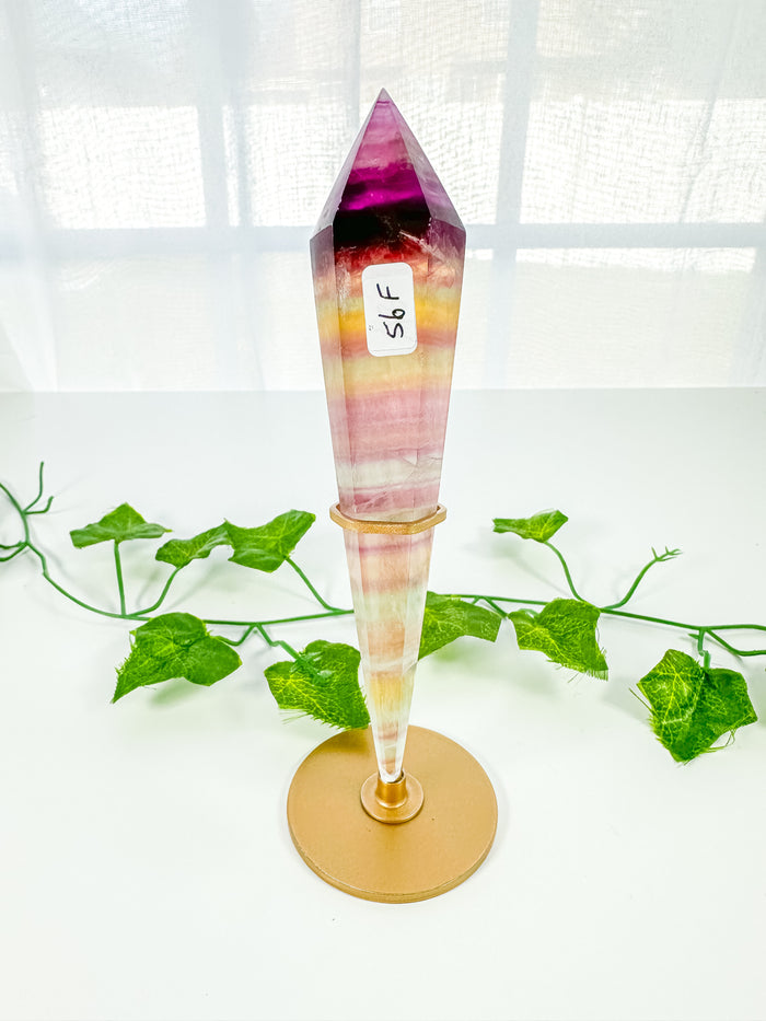 Candy Rainbow Fluorite Wand on Stand (56F)