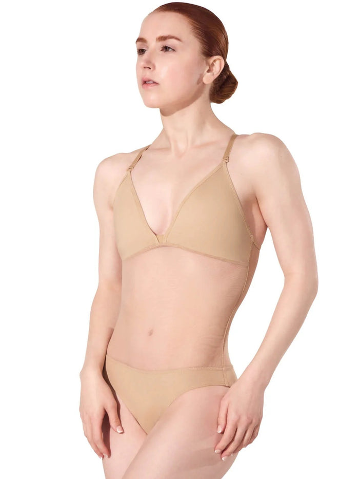 Capezio Plunge Neck Mesh Midriff Leotard - 3763W