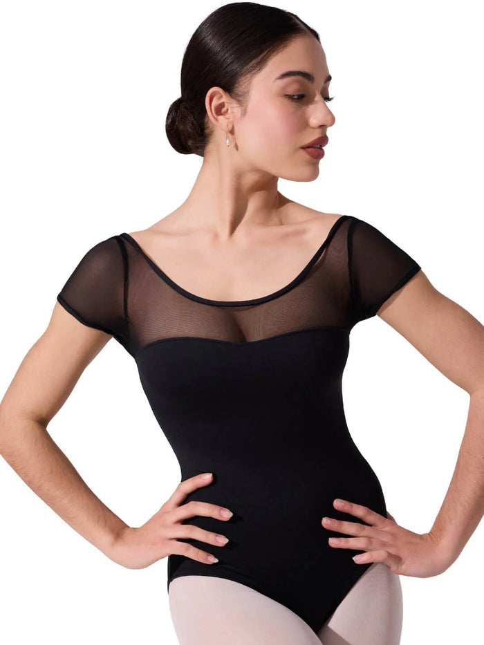 Capezio Studio Collection Mesh Yoke Shot Sleeve Leotard - SE1039W