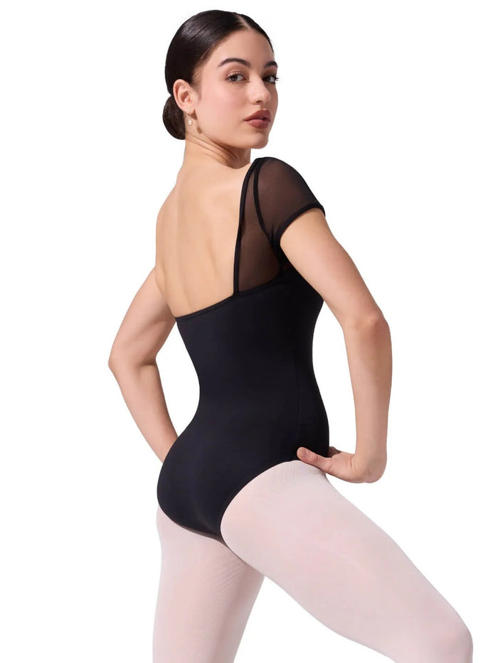 Capezio Studio Collection Mesh Yoke Shot Sleeve Leotard - SE1039W