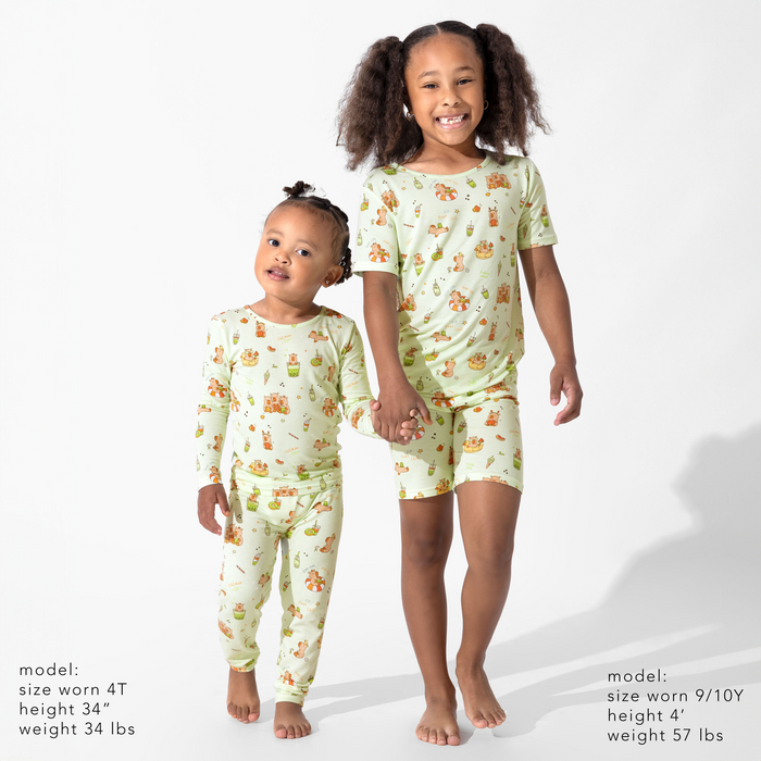 Capybara Boba Bamboo Kids Pajamas