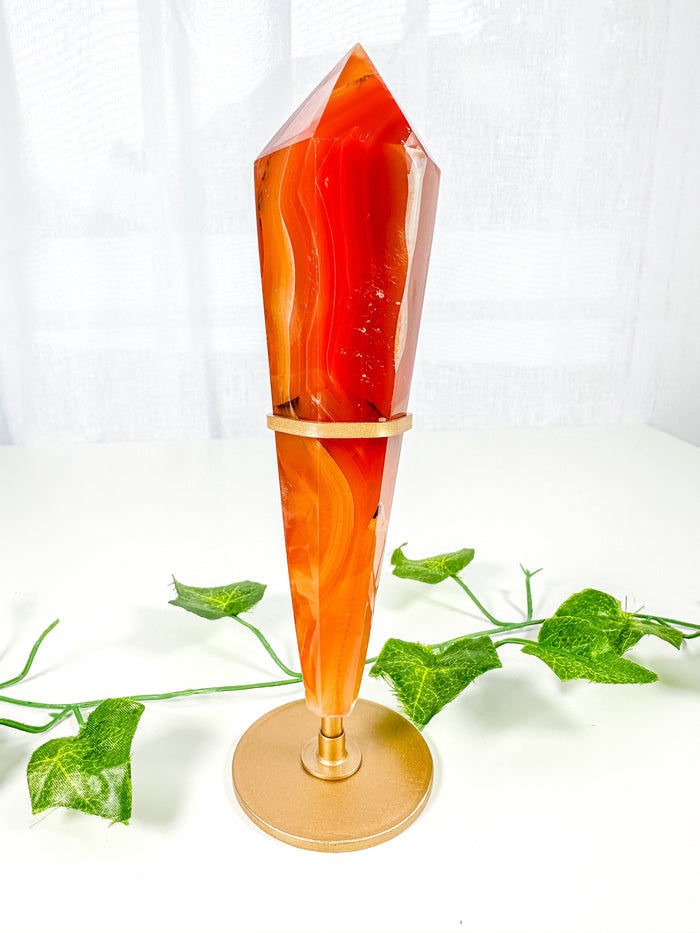 Carnelian Wand on Stand (52C)