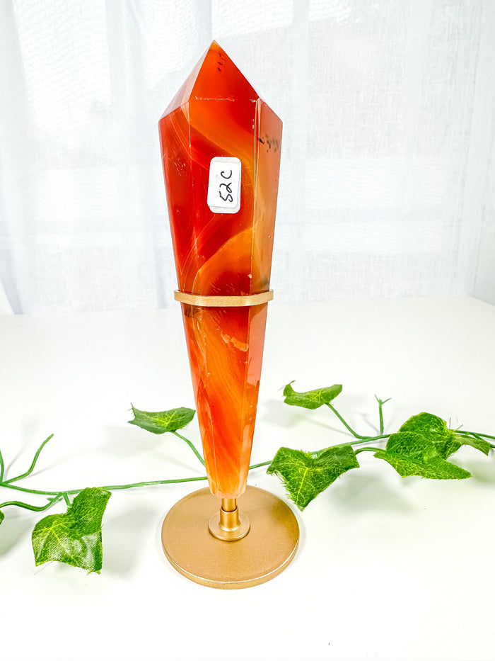 Carnelian Wand on Stand (52C)