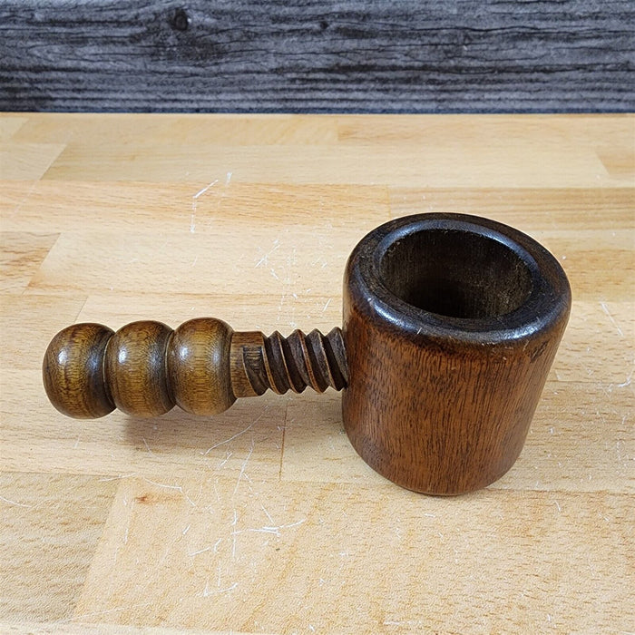 Carved Wood Spiral Screw Nut Cracker Nutcracker